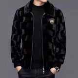 Ouzey 2024 New Men's Overcoat Jacket Faux Fur Jacket Haining Leather Loose Fit Winter Style Coat Ruffed Fur