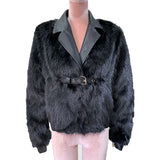 Ouzey Spring Winter Short Black Thick Warm Soft Hairy Faux Fox Fur Coat Women Luxury Designer Clothes 2025 Fluffy Jacket