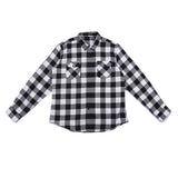 Ouzey 100% cotton sping summer oversized red and black plaid flannel shirts men 2024 shirt jacket