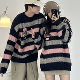 Ouzey Autumn and winter couple wear cartoon pullover sweaters for men and women, college style casual sweaters, high-end y2k clothing