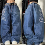 Ouzey 2024 The New American Retro Washed Wide-leg Jeans Female Y2K Hip-hop Street Jeans with A Drooping Waist in The Spring and Autumn