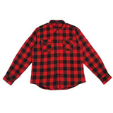 Ouzey 100% cotton sping summer oversized red and black plaid flannel shirts men 2024 shirt jacket