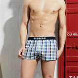 Ouzey  Cyber Monday Sales High Quality Men's Plaid Boxer Shorts Cotton Underwear Men Classic Style Underwear Boxers Loose Panties Sleep Home Wear