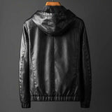 Ouzey 2024 Top Men's Fall/Winter Leather Jacket Korean Style Casual Trendy Hooded Motorcycle Clothing Workwear Plus Size