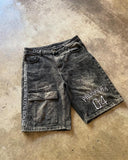 Ouzey 90s Streetwear Y2k Pants Hip Hop Retro Letter Print Washed Men Shorts Loose Casual Sports Denim Shorts Gothic New Short Sweatpants Streetwear