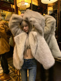 Ouzey Winter Thick Warm Hairy Shaggy Soft Faux Fox Fur Coat Women Loose Casual Korean Fashion Fluffy Jacket Cardigan 2025