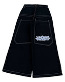 Ouzey 90s Streetwear Street Y2k Oversized Pocket Letter Embroidery Baggy Jeans Hip Hop Rock Men Women Fashion Retro High Waist Wide Leg Pants