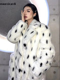 Ouzey Autumn Winter Long Oversized Thick Warm Fluffy Colorful Faux Fur Coat Women Pockets Loose Casual Korean Fashion 2025