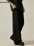 Ouzey Spring Autumn Long Loose Casual Black Baggy Wide Leg Pants Men with Colorful Buttons Luxury Designer Emo Clothing