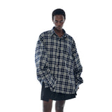 Ouzey Spring Oversized Plaid Shirt Men Long Sleeve Mens Designer Clothes High Quality Shirts for Men 2025 Runway Fashion