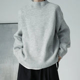 Ouzey 2024 White SweaterTrendy Loose-Fit Cool Niche Knitted TopAutumn/Winter New Design Sensibility Salt System Sweater Men