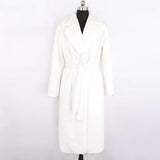 Ouzey Winter Long White Black Warm Thick Soft Flowy Fluffy Faux Fur Coat Women Sashes Loose Casual Furry Overcoat 2025