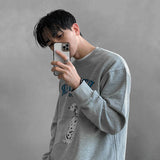 Ouzey Sweatshirt men's spring and autumn round neck puppy print loose pullover Korean style trendy long-sleeved coat men clothing y2k