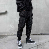 Ouzey Techwear Casual Elastic Waist Cargo Pants