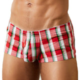 Ouzey Cotton Men's Boxers Classic Plaid Boxer Shorts Mens Underwear Panties Home Shorts Sleep Lounge Pajama Shorts