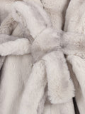 Ouzey Winter Luxury Elegant Chic Long Thick Warm Fluffy Colorful Gradient Faux Fur Coat Women Sashes Shawl Collar 2025