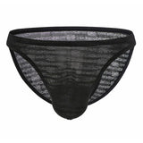 Ouzey  Graduation Gifts Men's  Lace Transparent Briefs Underwear Men Logo Jacquard Fabric Silky Soft Comfortable Underpants Briefs