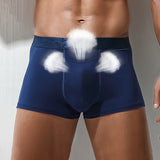 Ouzey Men's  Boxers Shorts Underwear Breathable Scrotum Support Bag Function Cellulose Fiber U Convex Separated Panties