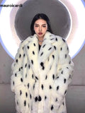 Ouzey Autumn Winter Long Oversized Thick Warm Fluffy Colorful Faux Fur Coat Women Pockets Loose Casual Korean Fashion 2025