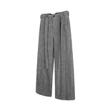 Ouzey Spring Long Grey Flowy Baggy Wide Leg Pants for Mens Sashes Clothing Loose Casual Soft Korean Fashion Trousers 2025