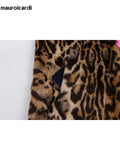 Ouzey Winter Long Thick Warm Colorful Leopard Print Patchwork Faux Fur Coat Women Luxury Designer European Clothes 2025