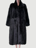 Ouzey Winter Long Oversized Black Thick Warm Soft Shaggy Fluffy Faux Fox Fur Coat Women Sashes Loose Casual Furry Overcoat