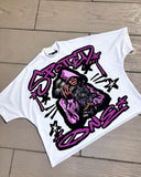 Ouzey 2024 New American Retro Street Graffiti Printed Oversized T-Shirt Hip-Hop Punk Trendy Brand Tops Men Casual Cotton Short Sleeves