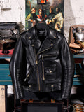 Ouzey Autumn Cool Handsome Short Black Hard Pu Leather Biker Moto Jacket Men Luxury Designer American Retro Clothing 2025