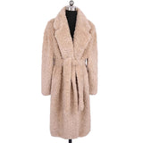 Ouzey Spring Winter Long Oversized Thick Warm Soft Fuzzy Fluffy Faux Fur Coat Women with Sashes Loose Furry Overcoat 2025