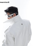 Ouzey Spring Autumn Cool Stylish Oversized White Black Faux Leather Jacket Men Zip Up Luxury Designer Emo Clothes 2025