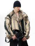 Ouzey Autumn Winter Oversized Cool Thick Warm Reversible Fluffy Jacket Faux Fur Coat Men Luxury Runway European Fashion