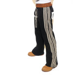 Ouzey Hip-hop straight pants for men and women Y2k high street Harajuku retro striped printed pants American knitted casual pants