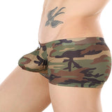 Ouzey Men's  Underwear Camouflage Boxer Shorts Raised Penis Pocket Low Waist Boxer shorts Breathable Soft Pants Briefs