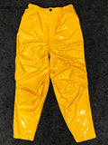 Ouzey Spring Colored Loose Shiny Reflective Patent Faux Leather Harem Pants Men Luxury Designer Y2K Clothes Trousers 2025