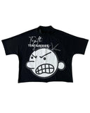 Ouzey T Shirt Y2K Clothes Gothic American Cartoon Graphic Letter Embroidery Oversized TShirt Mens Womens Round Neck Short Sleeve Tops