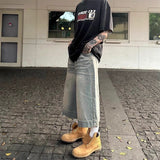 Ouzey 90s Streetwear American Street Casual Style Retro Harajuku Nostalgic Light Colored Wide Leg Washed Summer Versatile Super Loose Trendy Jeans