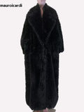 Ouzey Winter Oversized Thick Warm Soft Black Shaggy Maxi Faux Fur Coat Women Loose Casual Floor Length Furry Overcoat 2025