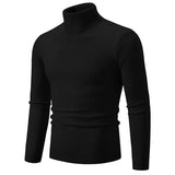 Ouzey 2024 Autumn/Winter Solid Color Polo/Turtle Neck Sweater Men Fashionable Simple Casual Knitted Top Trendy Youth Base Layer Top