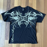 Ouzey 90s Streetwear Retro Gothic Tapout TShirt Y2K Top Hip Hop Letter Graphic Print Oversized T Shirt Mens Womens Round Neck Cotton Tops Streetwear