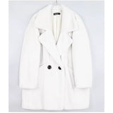 Ouzey Spring Winter Oversized Purple Warm White Faux Fur Coat Women Double Breasted Loose Casual Soft Fluffy Jacket 2025