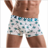 Ouzey 2024 Personality trend boxers, modal print boxers, men's underwear, breathable and comfortable mid-waist pants