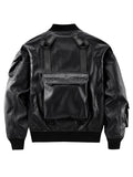 Ouzey Spring Autumn Oversized Cool Pu Leather Bomber Techwear Jacket Men with Many Pockets Luxury Designer Clothes 2025