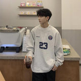 Ouzey Niche brand jersey American autumn and winter plus velvet loose men's couple jersey sweatshirt 2025 round neck pullover casual