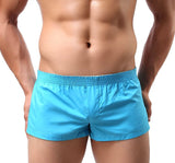 Ouzey Men Boxer Shorts Underwear Cotton Underpants Breathable Solid Color Home Underpants Sleepwear Cueca Boxer Para Hombre