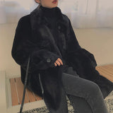 Ouzey Autumn Winter Oversized Thick Warm Soft Faux Fur Shirt Women Long Sleeve Loose Casual Soft Fluffy Jacket Coat 2025