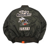 Ouzey 2024 USAFA WW2 Flying Bumble Bees Patch Embroidered Bomber Jacket  Men Air Force Pilot Flight Winter Coat Warm Padded Outwear