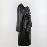 Ouzey Winter Long Warm Thickened Warm Soft Brown Pu Leather Coat Women with White Faux Fur Inside Loose Korean Fashion