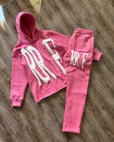 Ouzey 90s Streetwear 3D Letter Foam 2 Piece Set Tracksuit Men Y2k Set Sweatpants Tracksuit Men and Women Streetwear Hip Hop Casual Oversized Hoodie