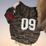 Ouzey 90s Streetwear American retro doubles layer hat camouflage hoodie women velvet new loose couples cardigan goth oversized jackets y2k coat women