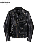 Ouzey Autumn Cool Handsome Short Black Hard Pu Leather Biker Moto Jacket Men Luxury Designer American Retro Clothing 2025